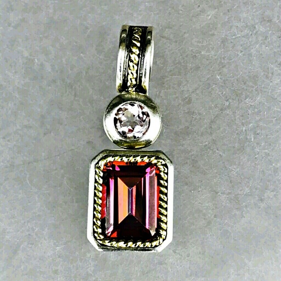 Sadye Vassil Jewelry - 💎 TOPAZ TOURMALINE ENHANCER PENDANT .925 18K